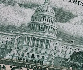 Close up of a US dollar